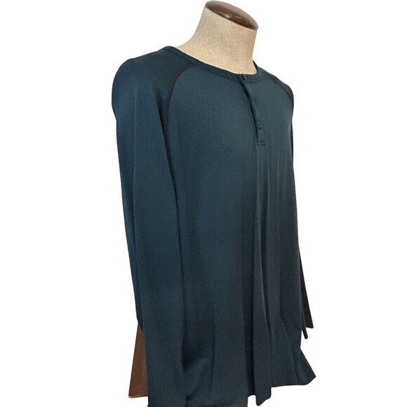 Lululemon Mens Metal Vent Tech Long Sleeve Henley Shirt Blue L XL - Picture 3 of 5